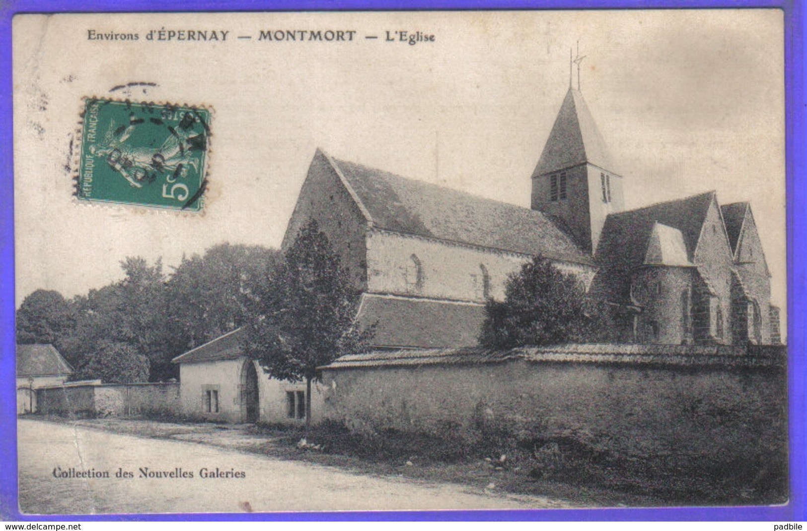 Carte Postale 51. Montmort  Près D'Epernay  L'église  Très Beau Plan - Montmort Lucy