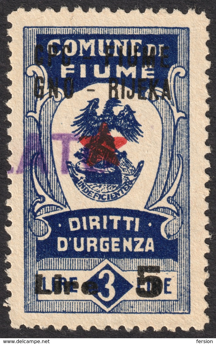 1945 - Istria Istra / Rijeka Fiume - Yugoslavia Occupation - Revenue Stamp - Overprint - Occup. Iugoslava: Fiume