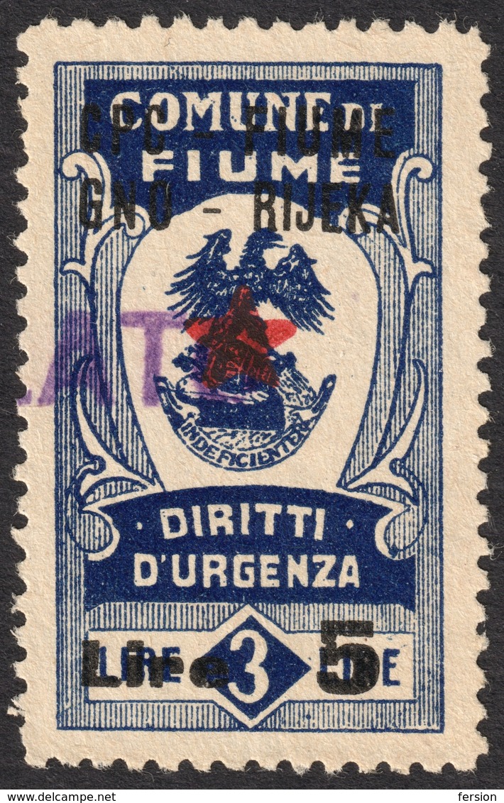 1945 - Istria Istra / Rijeka Fiume - Yugoslavia Occupation - Revenue Stamp - Overprint - Yugoslavian Occ.: Fiume