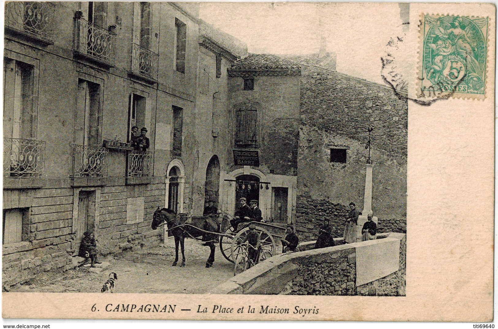 CPA CAMPAGNAN (34): La Place Et La Maison Soyris - Other & Unclassified