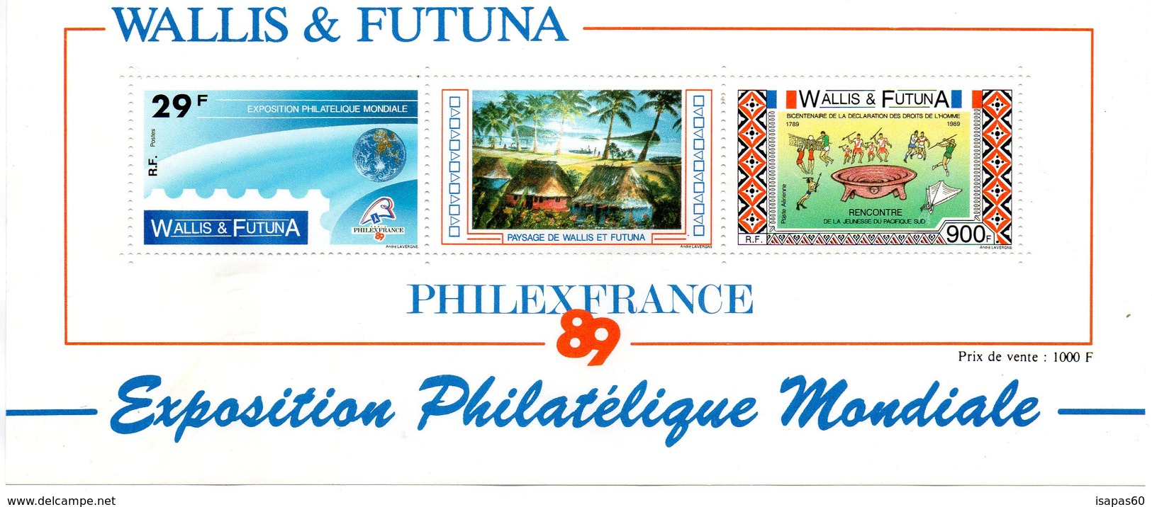 Wallis & Futuna - Bloc Feuillet "  Exposition Philatélique Mondiale " PhilexFrance 89  (neuf) - Blocks & Kleinbögen