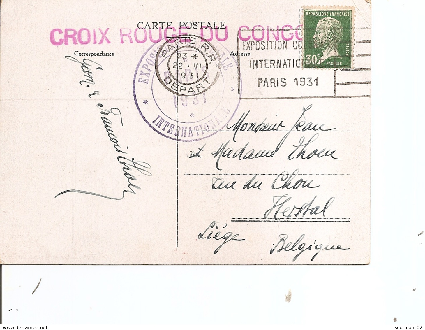 France ( CP De 1931 De Paris Vers La Belgique à Voir) - Briefe U. Dokumente