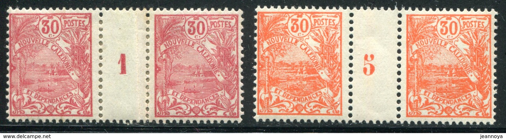 NOUVELLE CALEDONIE - N° 118 MILLÈSIME 1 , CHARNIÈRE CENTRALE & 119 MILLÈSIME 5 , SANS CHARNIÈRE - TB - Neufs