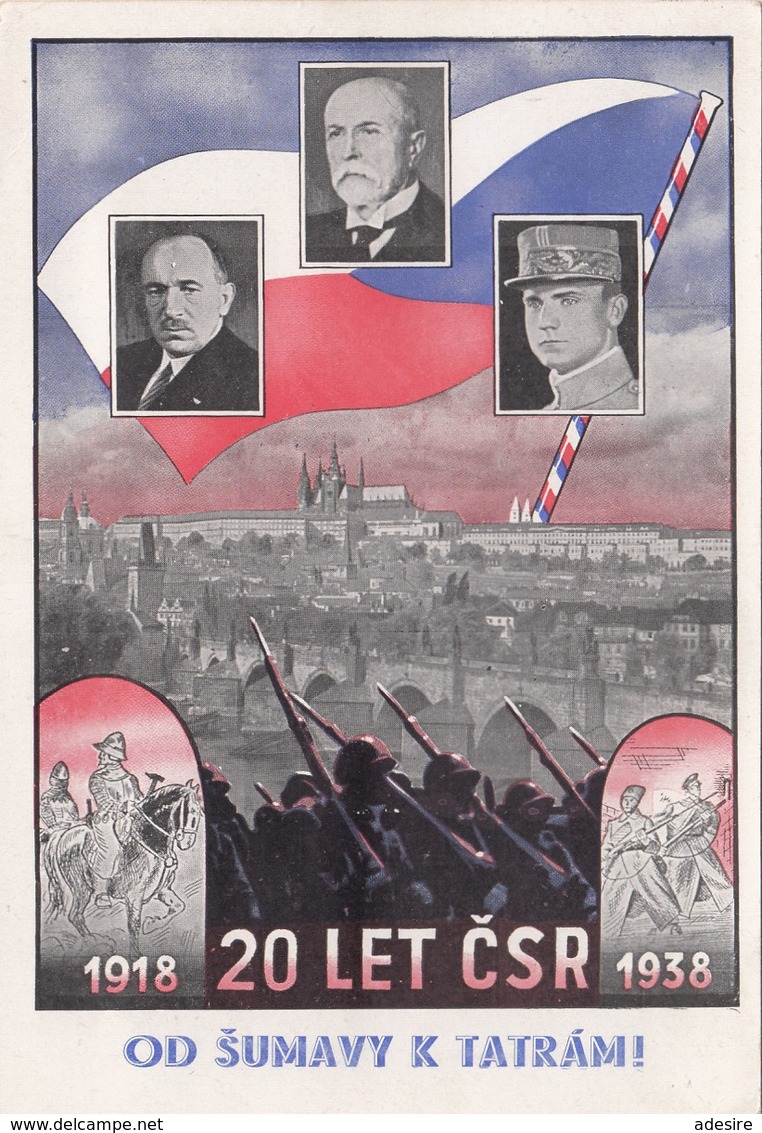 1918 - 20 LET CSR - 1938, OD SUMAVY K TATRAM! Karte Mit Sondermarken Und Sonderstempel Frankiert - Geschichte