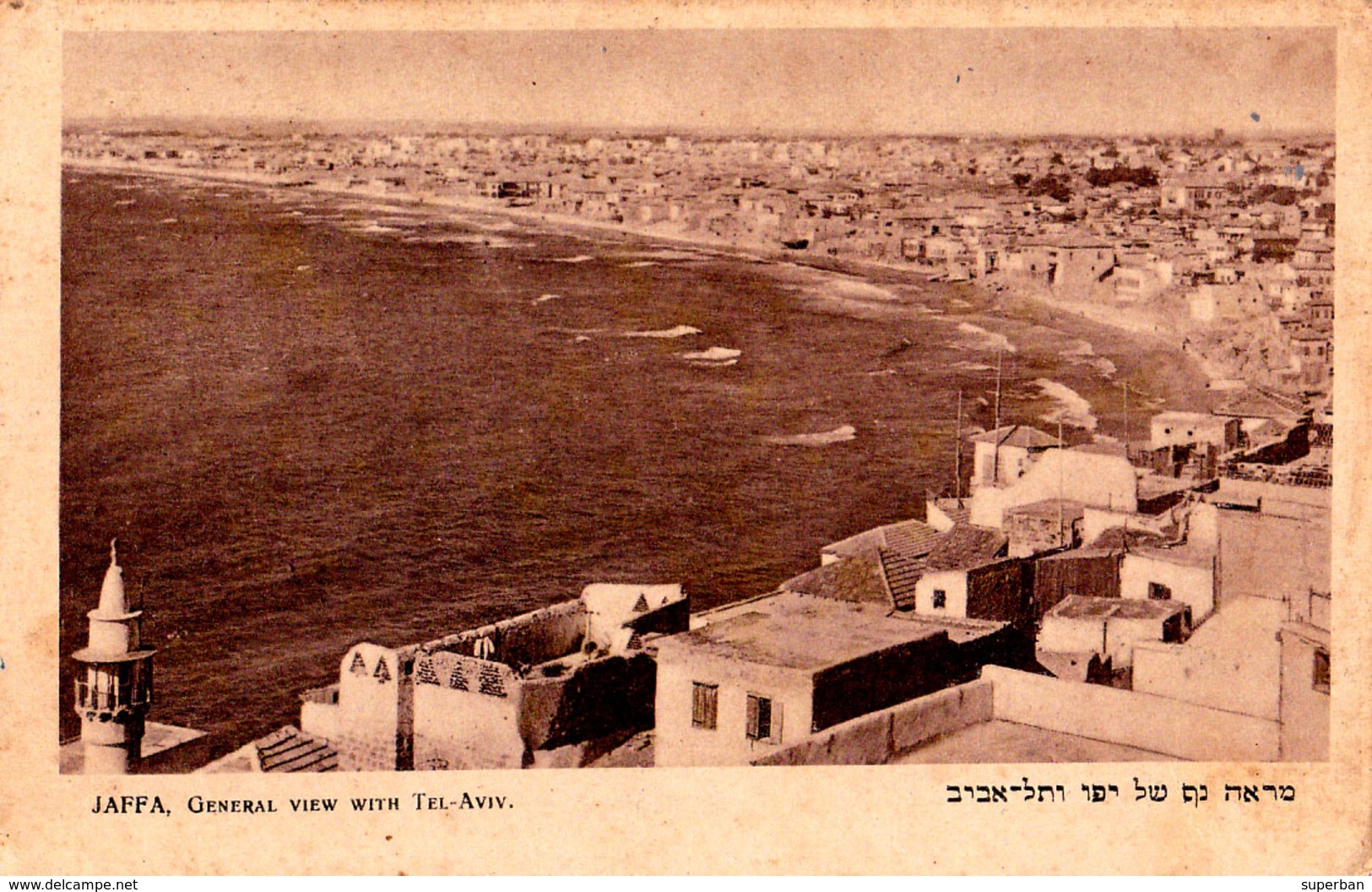 PALESTINE / ISRAEL : JAFFA - GENERAL VIEW With TEL-AVIV - EDIT. ELIAHU BROS. ~ 1920 - '930 (ad984) - Palestine