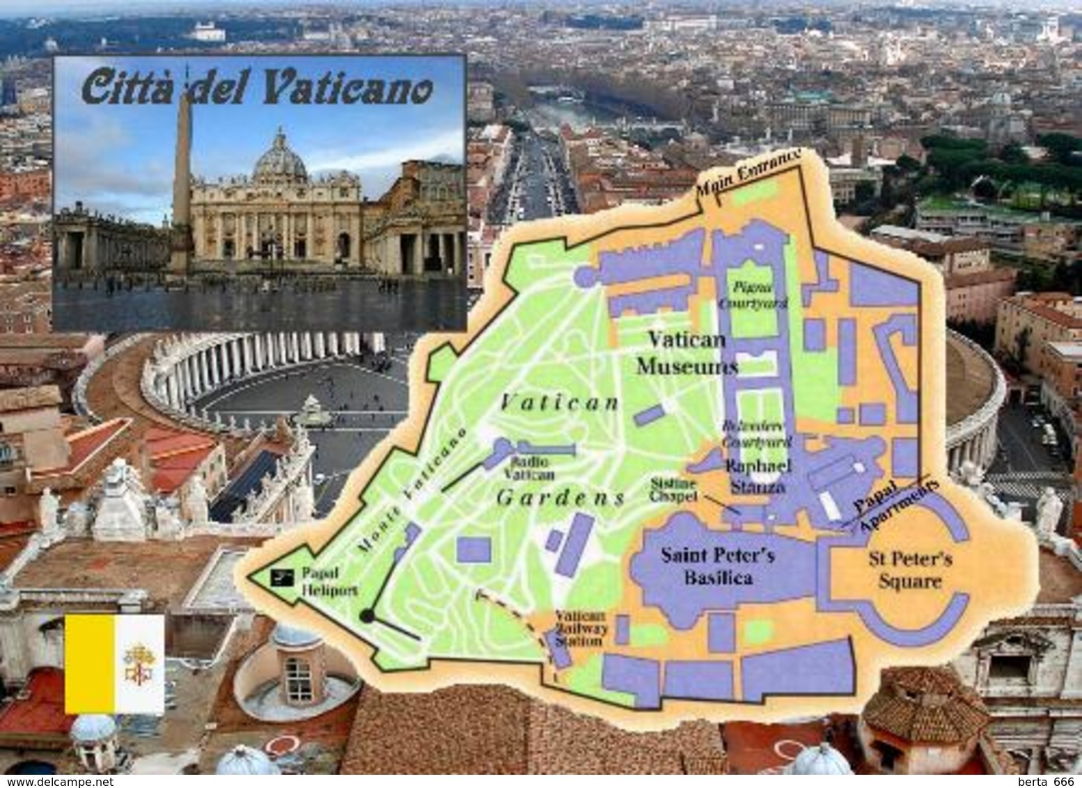 Vatican City State Map New Postcard Vatikanstadt Landkarte AK - Vatikanstadt