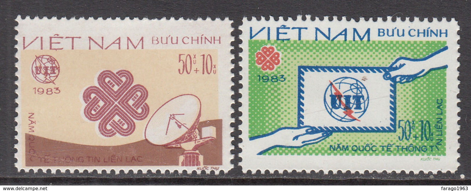 1983 Vietnam World Communications Year ITU Complete Set Of 2 MNH - Viêt-Nam