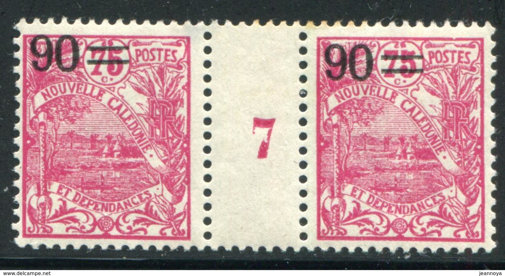 NOUVELLE CALEDONIE - N° 133 MILLÈSIME 7 , TRACE ADHÉRENCE NOIRE - TB - Neufs