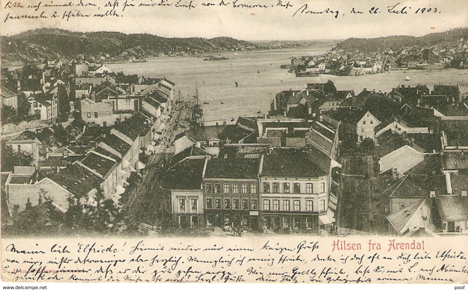 Hilsen Fra Arendal ( Noorwegen ) : Panorama 1903 - Norvège