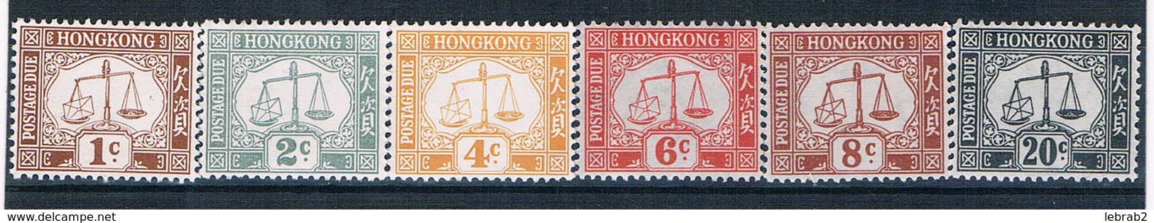 Hongkong Porto 1938  Mi P5-11 ** ; D4593 - Portomarken