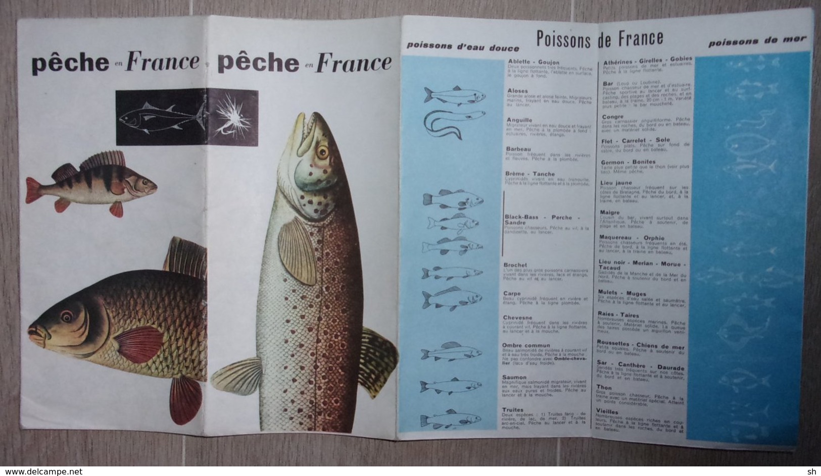 Carte PECHE En FRANCE, Cartes, Listes Sociétés, Règlement, Poissons Et Tailles, Article De Genevoix - 1959 - Cartes Géographiques