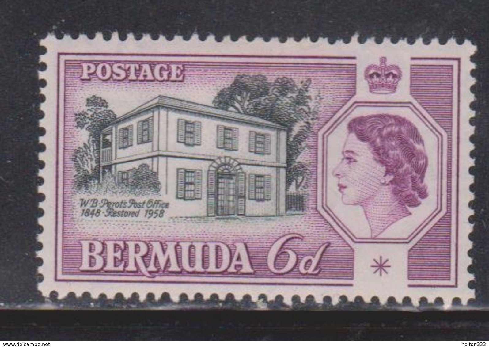 BERMUDA Scott # 168 MH  - QEII & Perot's Post Office - Bermuda