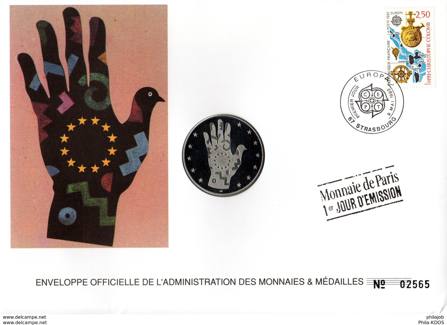 FRANCE 1992 : EUROPA / JOSS GOFFIN / BELGIQUE / ETOILES Enveloppe Philatélique Numismatique 1er Jour N°tée Parf état EPN - Verzamelingen