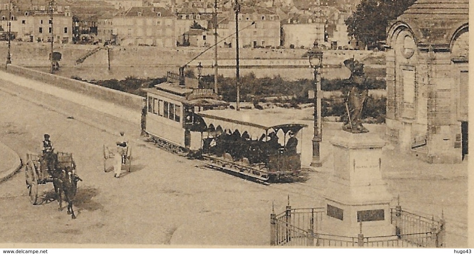 (RECTO / VERSO) ORLEANS EN 1913 - VUE GENERALE - TRAMWAY AVEC WAGON DECOUVERT - PLI ANGLE HAUT A DROITE - CPA VOYAGEE - Orleans