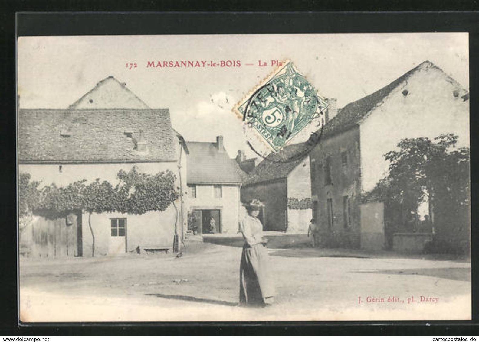 CPA Marsannay-le-Bois, La Place - Autres & Non Classés