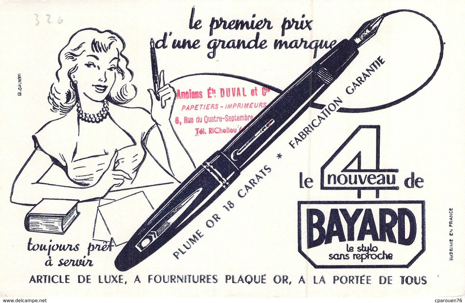 Ancien Buvard Collection ECRITURE STYLO PLUME OR BAYARD - E