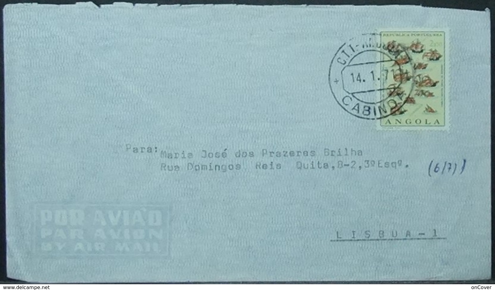 Angola - Cover To Portugal 1971 Discoveries Sailing Pedro Álvares Cabral 2$50 Solo Cabinda - Angola