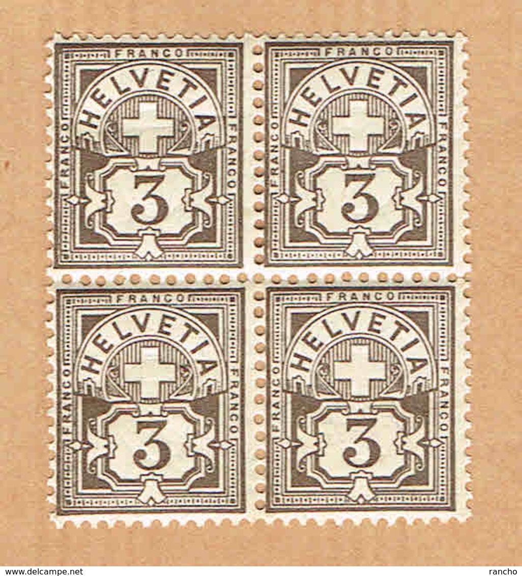 ** BLOC DE 4 PAPIER MELE TIMBRES COLLECTIONS NEUFS AVEC GOMME 1894 C/.S.B.K. Nr:59B. Y&TELLIER Nr:64. MICHEL Nr:51y. ** - Neufs