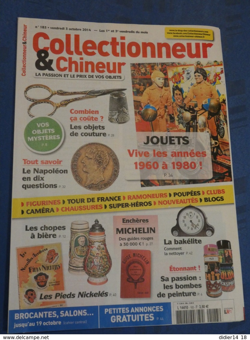 COLLECTIONNEUR & CHINEUR. N°183 3/10/2014. NAPOLEON. OBJETS COUTURE. PIEDS NICKELES. CHOPE A BIERE. - 1950 - Today