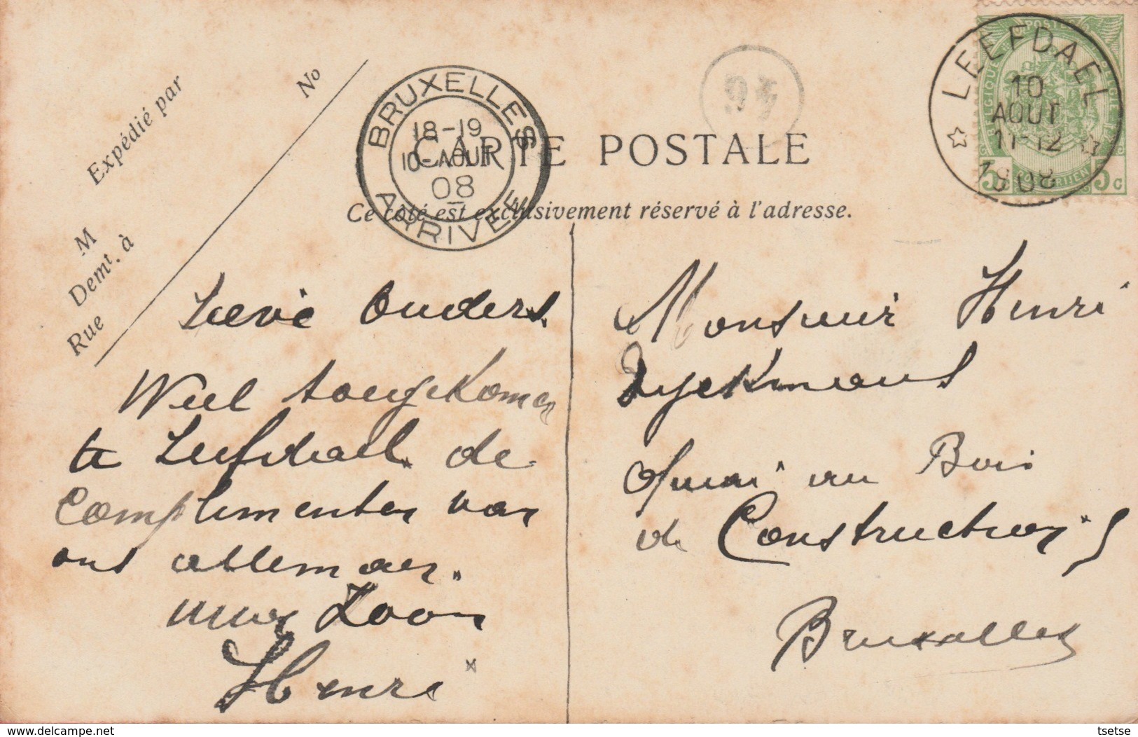 Leefdaal / Leefdael -  Château De Liedekerke - Vu De Derrière - 1908 ( Verso Zien ) - Bertem