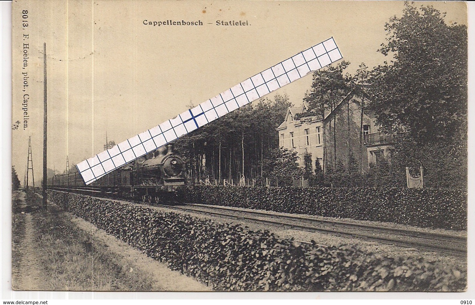 CAPPELLENBOSCH-KAPELLEN"STATIELEI MET STOOMTREIN"HOELEN 8013 UITGIFTE 1914  TYPE 5 - Kapellen