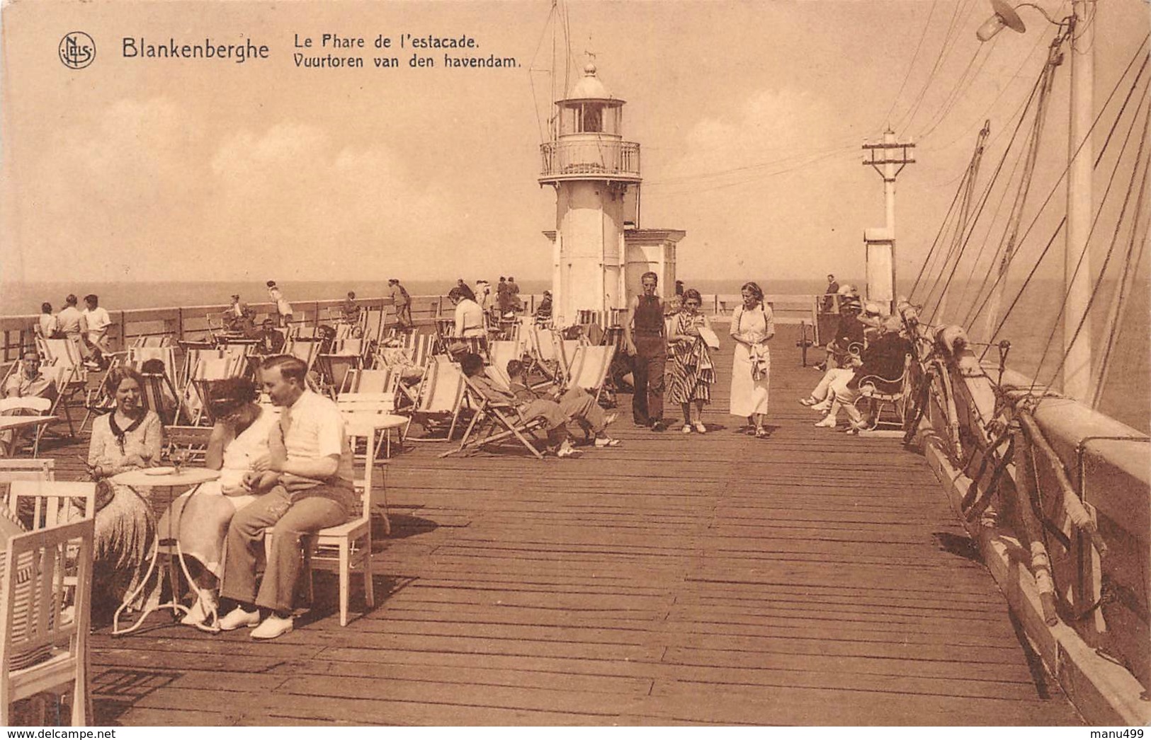 Blankenberghe - Le Phare De L'Estacade, Belle Animation - Blankenberge