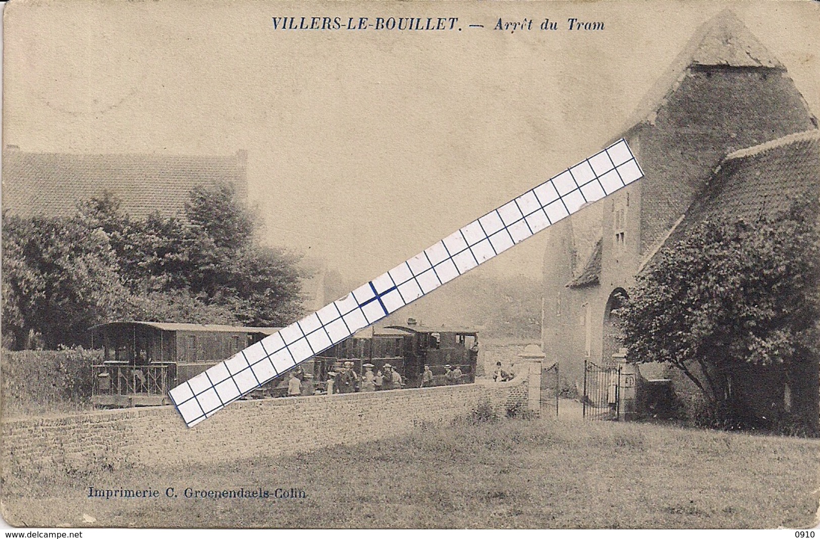 VILLERS LE BOUILLET-HUY"ARRET DU TRAM A VAPEUR"EDIT.IMPR.GROENENDAELE COLIN - Huy