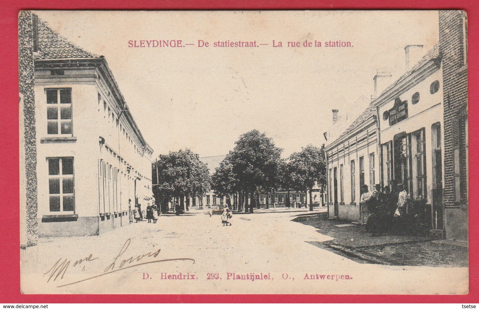 Sleidinge - De Statiestraat - 1908 (  Verso Zien ) - Evergem