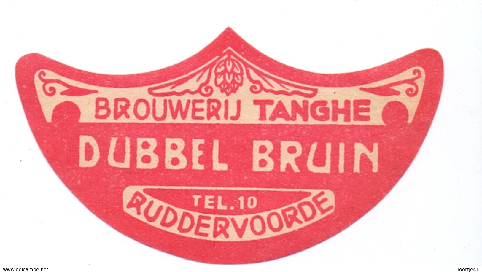Etiket Etiquette - Bier - Bière - Dubbel Bruin - Brouwerij Brasserie Tanghe - Ruddervoorde - Bière