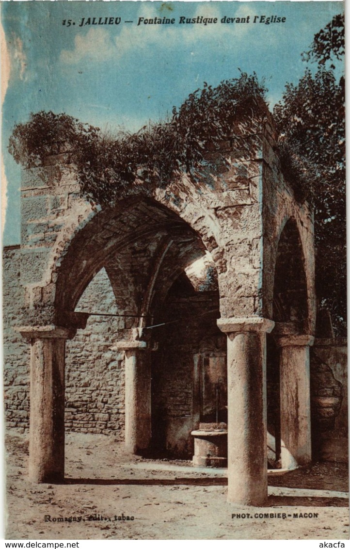 CPA Jallieu - Fontaine Rustique Devant L'Eglise FRANCE (961815) - Jallieu