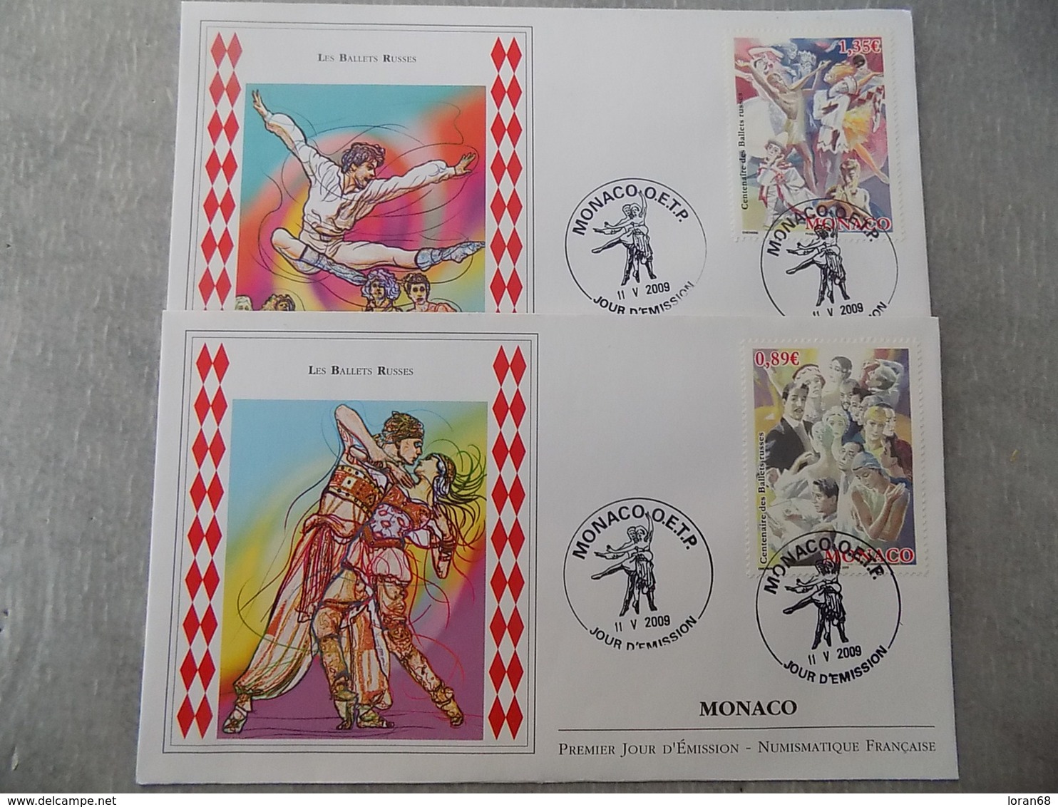 FDC (2) MONACO 2009 : Les Ballets Russes - FDC