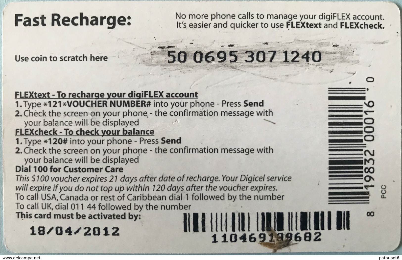 CARAÏBES  -  Prepaid  -  FLEXcard  -  Digicel  -  $100 - Autres - Amérique