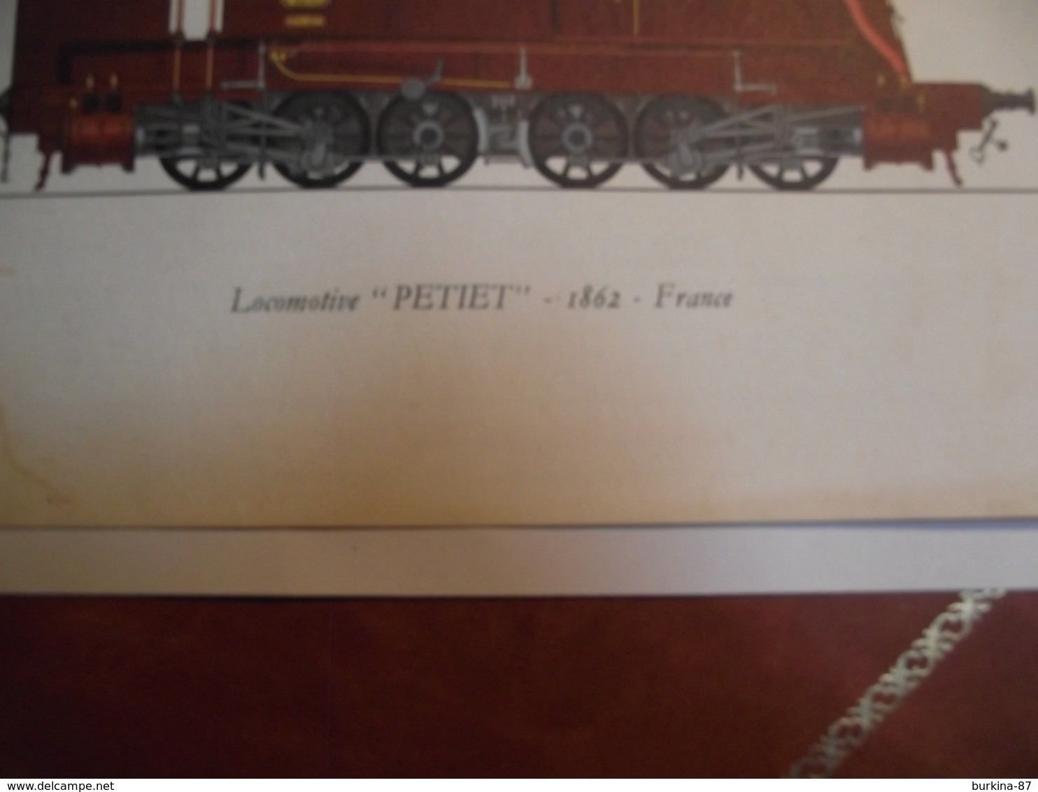 Poster, Locomotive Petiet , 1862,  Format 18X24, Publicité - Chemin De Fer