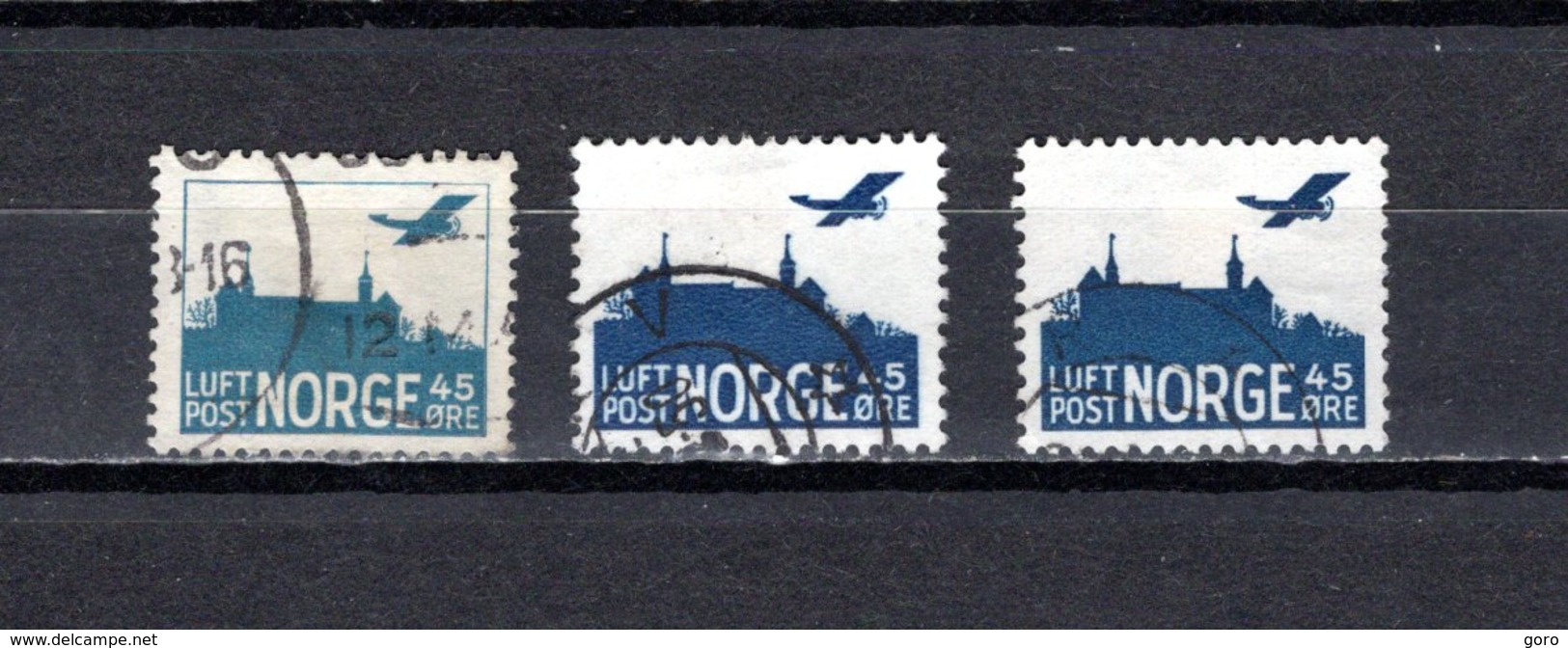 Noruega  1927-41  .-  Y&T   Nº   1-2-3   Aéreos - Usati