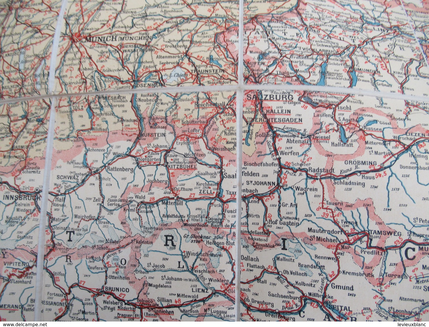 Carte Routiére Entoilée/TARIDE/Grand Itinéraires Pour Automobiles/N° 35/Allemagne Du Sud Et Autriche/Vers 1910?   PGC402 - Roadmaps