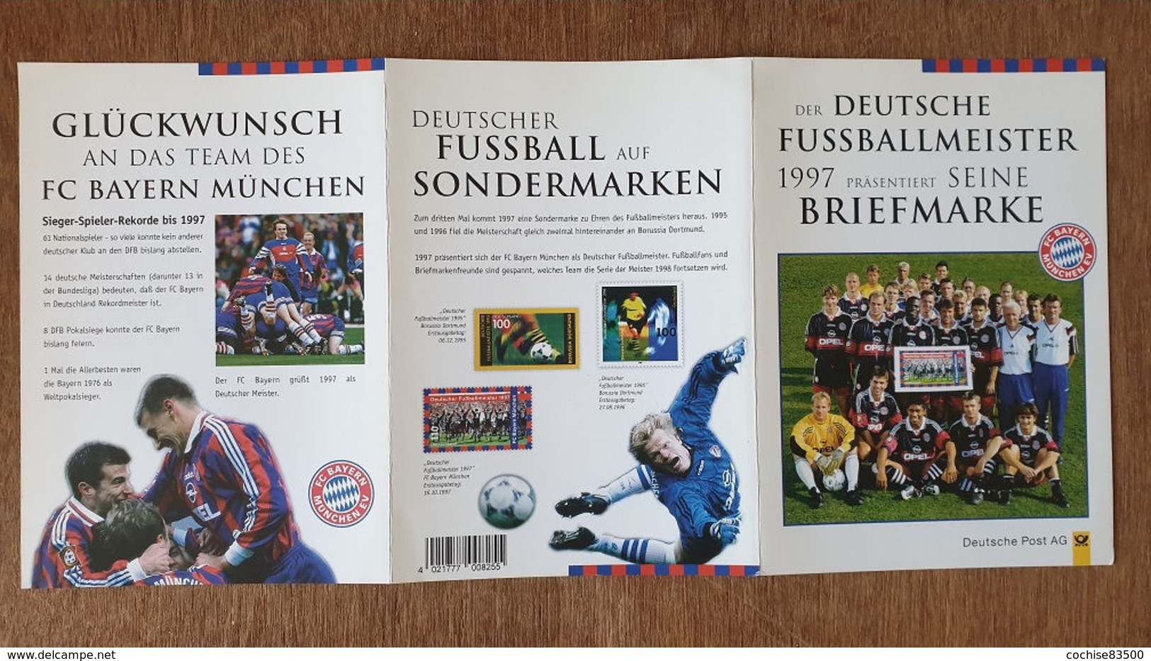 Allemagne RFA - Doc. FDC 16/10/1997 Bonn - Football Champion D'Allemagne 97 "FC Bayern" - Clubs Mythiques