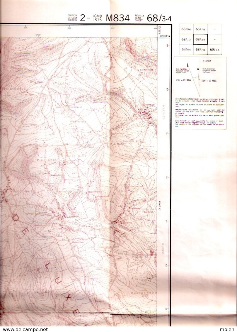 ©1972 NOBRESSART ATTERT CARTE D ETAT MAJOR NOTHOMB HEINSTERT SCHOCKVILLE RODENHOF GRENDEL VLESSART ELL HOSTERT S498 - Attert