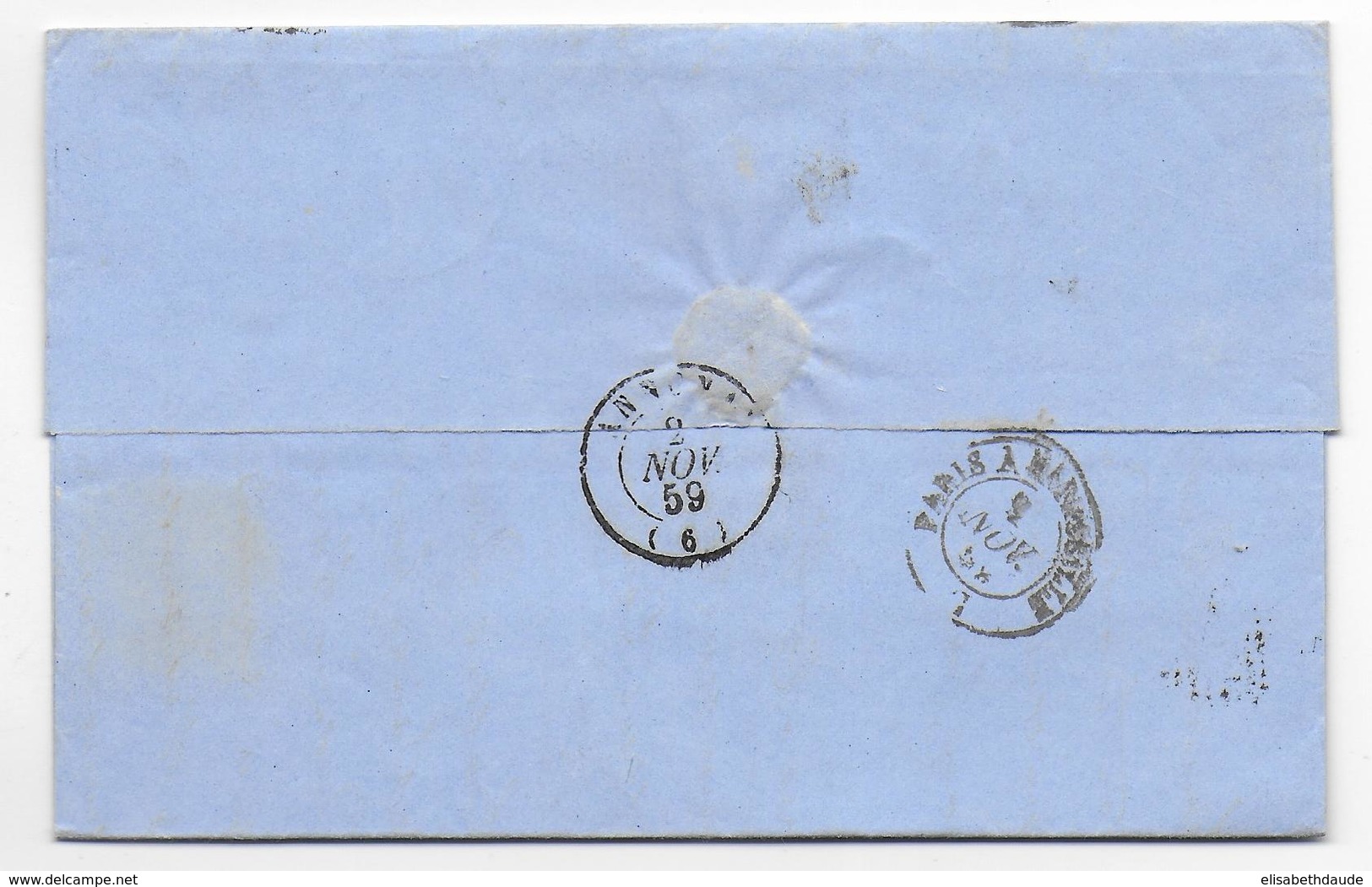 1859 - LETTRE Avec CERCLE De POINTS DIAM 23 Mm De PARIS => ANNONAY - 1849-1876: Période Classique