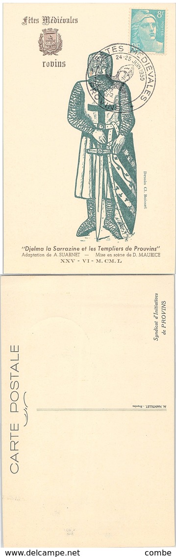 CARTE. 24 JUIN 1950. FETES MEDIEVALES DE PROVINS - 1921-1960: Période Moderne