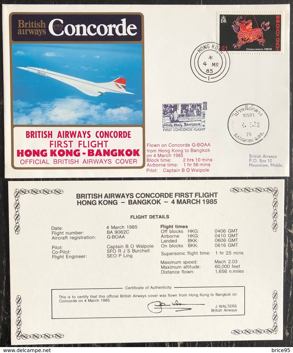 Premier Vol - Concorde - British Airways - Hong Kong - Bangkok - 1985 - Concorde