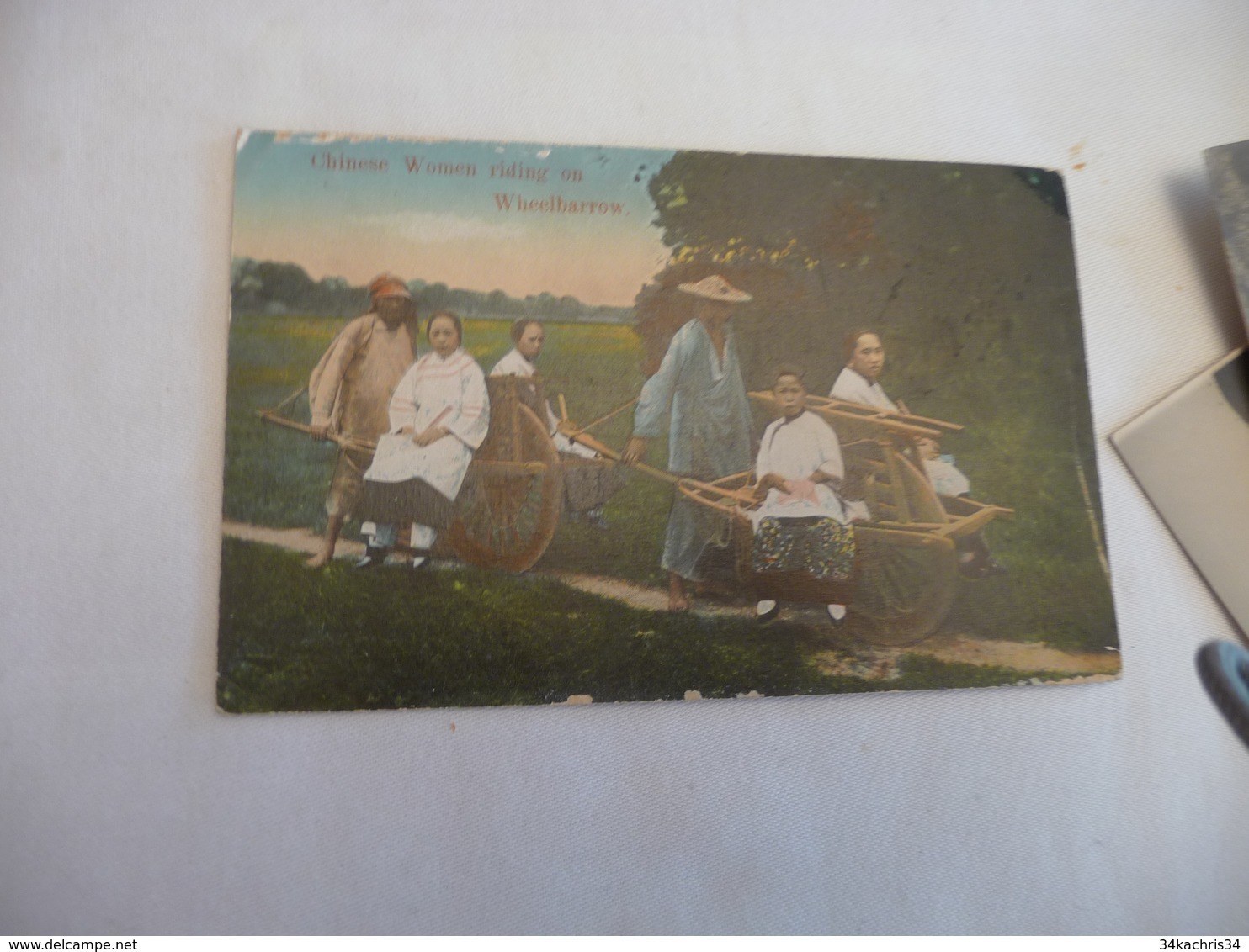 CPA Chine China Chinese Wnd On Wheelbarrow  Not In Good Condition  Paypal Ok Out Of Europe - Chine
