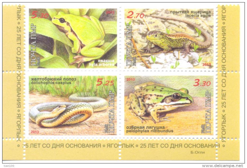 2013, Natural Reserves, Jagorlyk, Reptilies & Amphibies 4v Se-tenant, Mint/** - Grenouilles