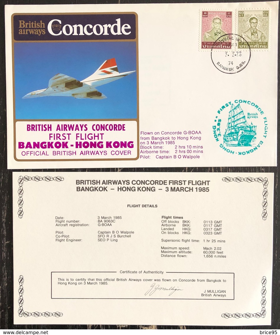 Premier Vol - Concorde - British Airways - Bangkok - Hong Kong - 1985 - Concorde