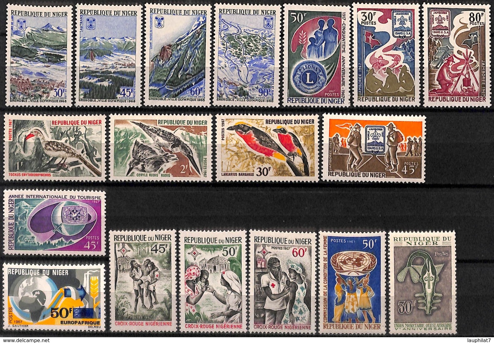 [828169]TB//**/Mnh-Niger 1967 - N° 190/207, Tb Lot **/mnh, Oiseaux Divers, Scoutisme, Croix-Rouge, SC - Niger (1960-...)