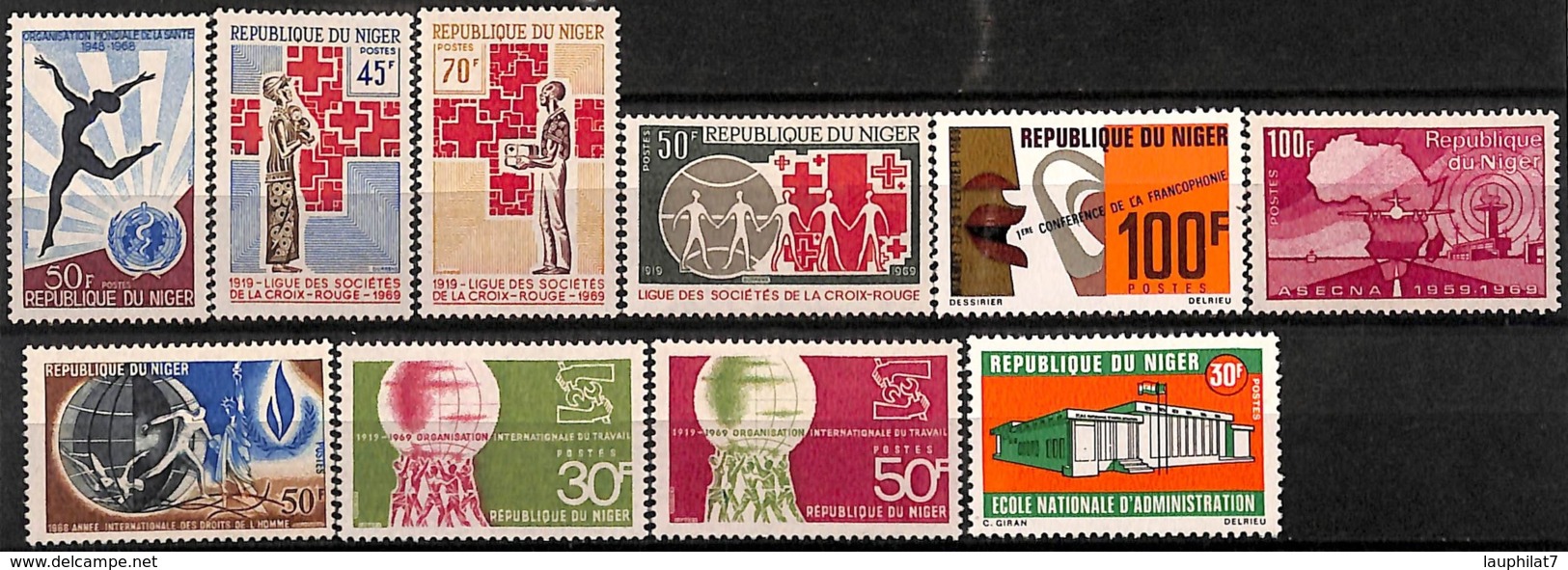 [828171]TB//**/Mnh-Niger 1968-69 - N° 216/24+226, Tb Lot **/mnh, Organisations (Oms, Otan, Scouts, ?), Croix-Rouge, SC - Croix-Rouge