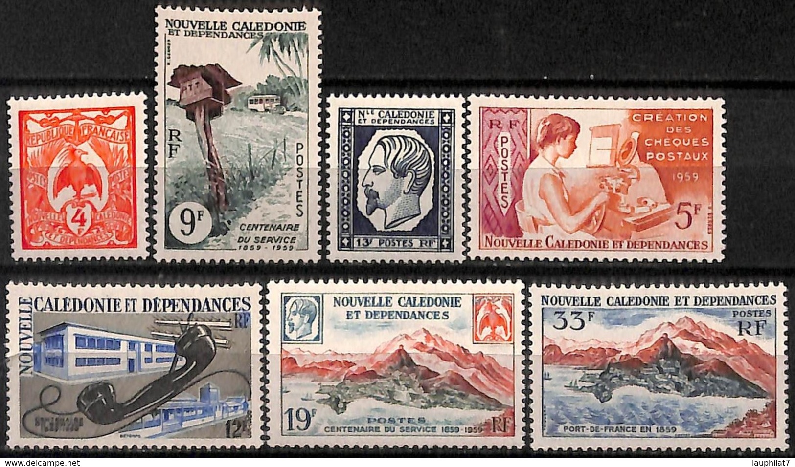 [828380]TB//**/Mnh-Nouvelle-Calédonie 1960 - N° 295/301, 100 Ans De La Poste Et Du Timbre, Téléphone, SC - Neufs