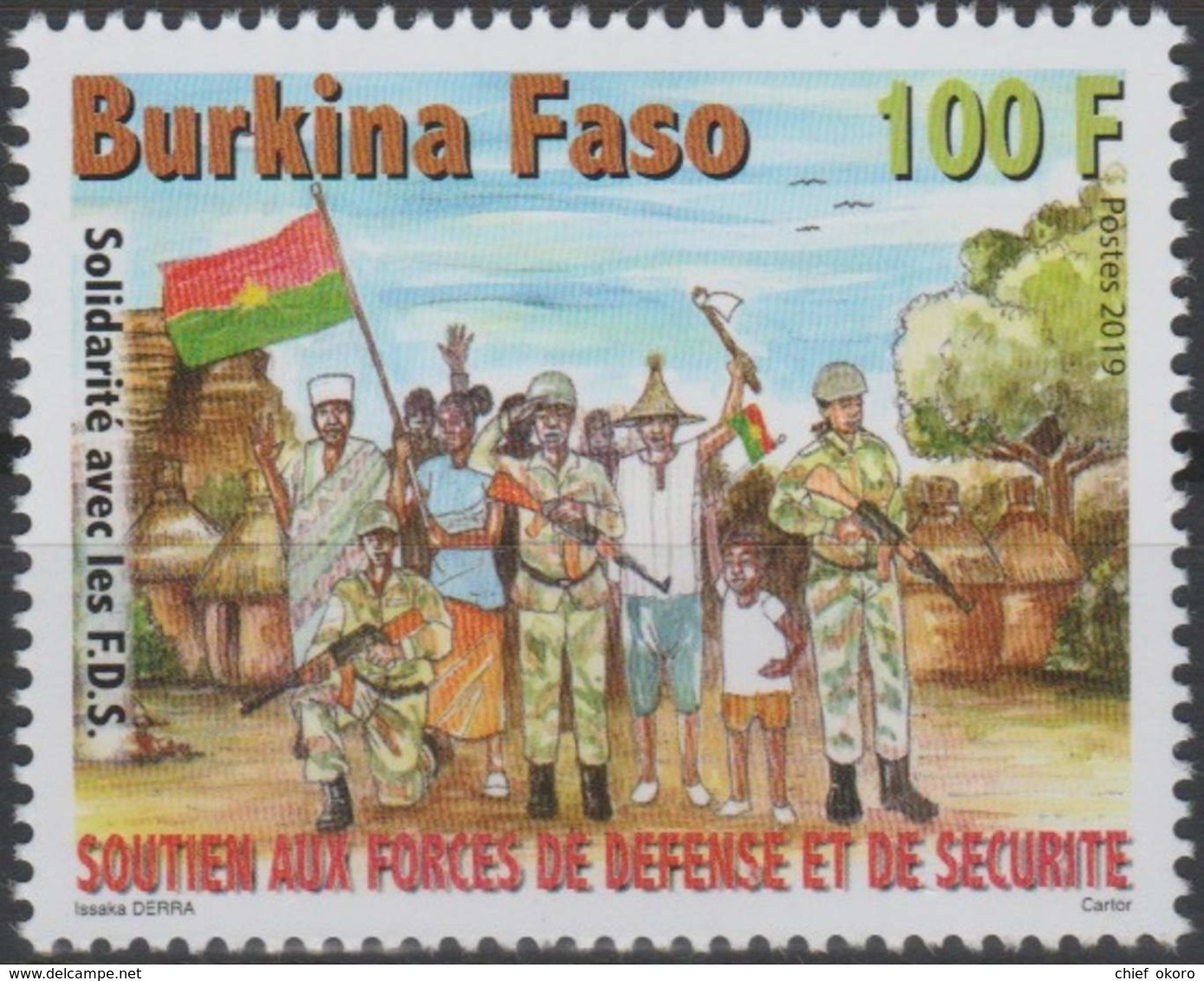 Burkina Faso 2019  Military Militaire Rifle Arms Soldat Soldier Flag Drapeau 100 Fcfa Mnh - Burkina Faso (1984-...)