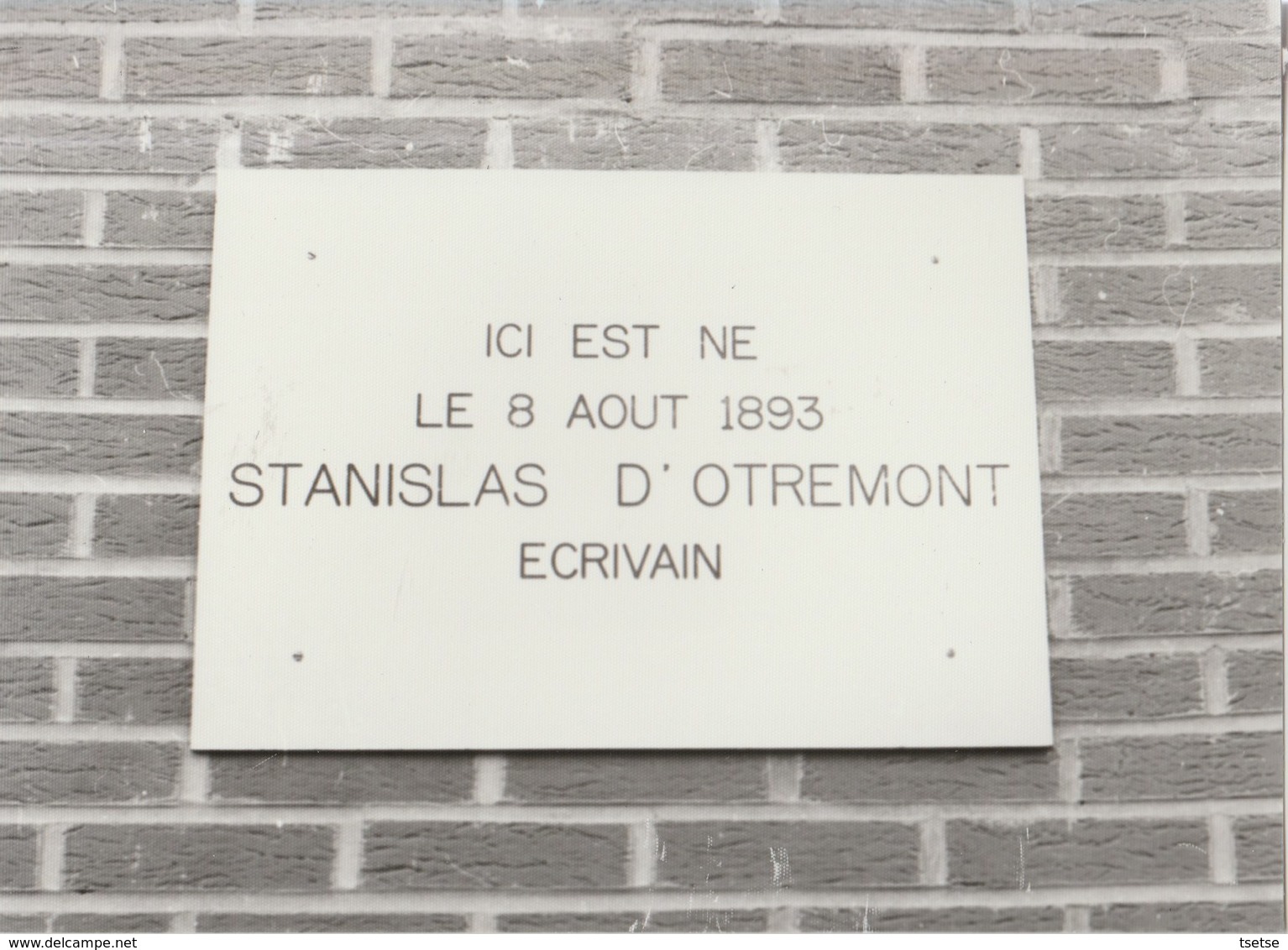 Boussu  - Plaque Commémorative Pour Stanislas D'Otremont , Rue Bergifosse ... Photo Années 80 - Boussu