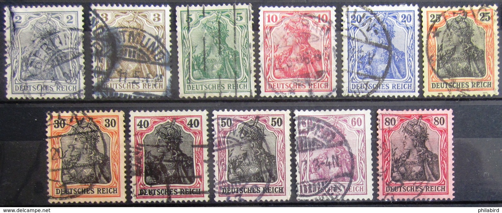 ALLEMAGNE  EMPIRE                    N° 81/91                 OBLITERE - Used Stamps