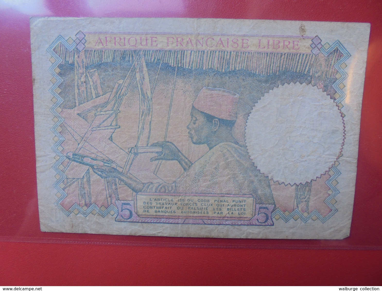 AFRIQUE FRANCAISE 5 FRANCS 1941 CIRCULER - Altri – Africa